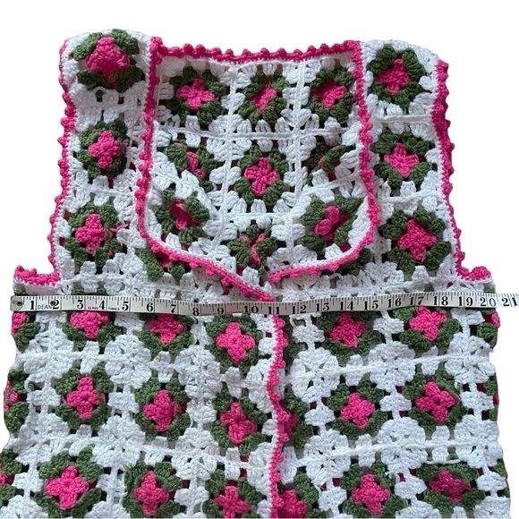 Handmade Crochet Granny Square Vest | Boho Hippie 70s Style - Picture 6 of 6